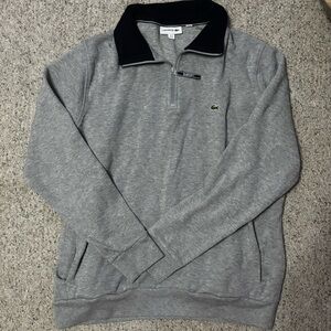 Lacoste Quarter Zip Up Grey